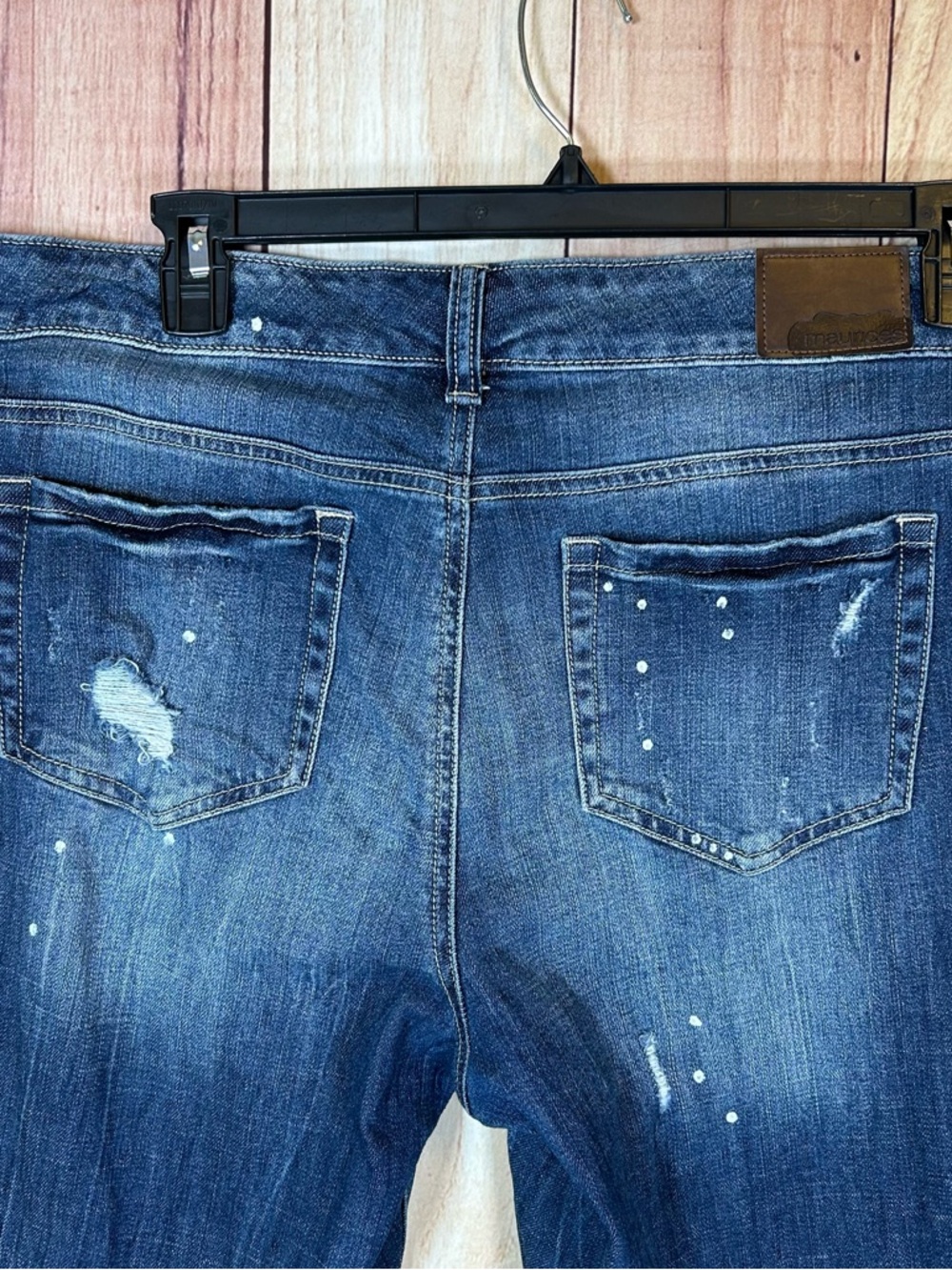 Maurices Womens Jeans Distressed Ripped Sz 18 XL mid Rise Stretch #235 - Picture 10 of 17